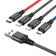 Кабель HOCO X76 Combo 4-in-1 2*Lightning + Type-C + Micro USB Super charging cable - зображення 8