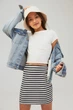 Спідниця H&M 1241887 170см чорно-білий смужки - изображение 1