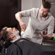Помазок для гоління Shave кисть для барбера / перукаря з синтетичним світлим ворсом і фігурною дерев'яною ручкою (96196350) - зображення 3
