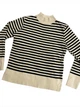 Жіночий светер в'язаний в полоску XS бежево-чорний - изображение 1