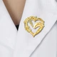 Значок (пин) BROCHE брошь бижутерия Медицина Сердце золотистый BRGV114662 - изображение 2