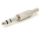 Разъем Jack 6.3mm (stereo) Voltronic стерео под кабель с пружиной (серый металл) - изображение 1