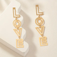 Сережки довгі LOVE золотисті Podarkus біжутерія BK449-G - зображення 2