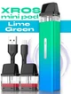 Pod система электронная сигарета Vaporesso XROS Mini Kit Lime Green Blue под подик электронка перезаправляемая многоразовая вапорессо искрос мини вейп стартовый набор для вейпинга с картриджем 2 мл corex + кабель type c - изображение 1