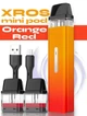 Pod система электронная сигарета Vaporesso XROS Mini Kit Orange Red + 2 дополнительный картридж под подик электронка перезаправляемая многоразовая вапорессо иксрос мини вейп стартовый набор для вейпинга с картриджем 2 мл corex + 1м кабель зарядки ACG - изображение 1