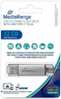 Pendrive USB MediaRange MR936 Combo Flash Drive 32GB USB 3.0 + Type-C Silver (4260459614173) - obraz 2