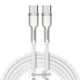 Кабель Baseus Cafule Metal Type-C to Type-C 100W 2m white - зображення 1