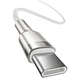 Кабель Baseus Cafule Metal Type-C to Type-C 100W 2m white - зображення 2