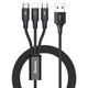 Кабель Baseus Rapid Series 3-in-1 black - зображення 1
