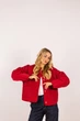 Демісезонна стебана куртка Celena One size вишнева - зображення 2