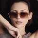 Солнцезащитные очки No Brand унисекс прямоугольные Street коричневые с бежевым - изображение 1