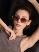 Солнцезащитные очки No Brand унисекс прямоугольные Street коричневые с бежевым - изображение 2