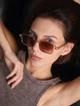 Солнцезащитные очки No Brand унисекс прямоугольные Street коричневые с бежевым - изображение 3