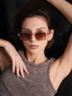 Солнцезащитные очки No Brand унисекс прямоугольные Street коричневые с бежевым - изображение 4