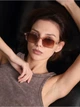 Солнцезащитные очки No Brand унисекс прямоугольные Street коричневые с бежевым - изображение 5