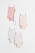 Боді (5шт) H&M 80см білий, рожевий, сірий 30110880195 - зображення 1