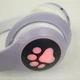 Наушники Bluetooth с кошачьими ушками Cat беспроводные накладные, аккумуляторные наушники с RGB подсветкой и встроенным микрофоном, стильные складные наушники с поддержкой microSD, USB, FM, AUX Фиолетовые STN-28-Purple - изображение 9