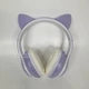 Наушники Bluetooth с кошачьими ушками Cat беспроводные накладные, аккумуляторные наушники с RGB подсветкой и встроенным микрофоном, стильные складные наушники с поддержкой microSD, USB, FM, AUX Фиолетовые STN-28-Purple - изображение 10