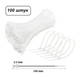 Хомут пластиковий стяжка Nylon Cable Tie White 100×2.5 мм 100 штук - зображення 1