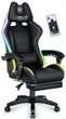 Геймерское Кресло с RGB Подсветкой Компьютерное Игровое Hell's HC-1039 RGB с Подставкой для Ног Черное до 130 кг - изображение 6
