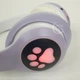 Наушники Bluetooth беспроводные с кошачьими ушками Cat, накладные аккумуляторные наушники с RGB подсветкой, встроенным микрофоном, MP3 плеером, поддержкой microSD, USB, AUX, складные наушники Фиолетовые KTC-82-Purple - изображение 9