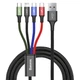 Кабель Baseus Fast 4-in-1 Cable For iP + 2*Type-C + Micro 3.5A 1.2m CA1T4-B01 черный - изображение 1