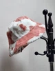Панама No Brand зимняя теплая Cow меховая розовая с белым - изображение 6