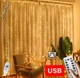 Светодиодная гирлянда USB штора, медная нить, теплый белый, 3x3 м, БЕЗ КРЮЧКОВ, 8 режимов, с пультом - изображение 4