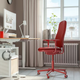 Офісне крісло SMORKULL IKEA 605.034.37 червоний - зображення 2