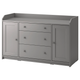 Комод с 3 ящиками и 2 тумбами HAUGA IKEA 304.569.08 серый - изображение 5