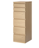 Комод MALM 40x123 cm IKEA 204.035.95 белый шпон дуба - изображение 1