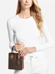 Сумка кросс-боди через плечо женская из искусственной кожи маленькая Michael Kors Mercer Extra-Small Logo 35T1GM9C0I Коричнева (194900487044) - изображение 2