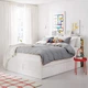 Ліжко з шухлядами і поличками BRIMNES IKEA 891.574.55 білий - зображення 2