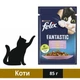 Вологий корм Felix Fantastic для котів з фореллю та зеленими бобами в желе 85 г (7613039841617) - зображення 1
