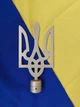 Металлическая верхушка на флаг в форме золотого Трезуба, наверняка стальная формы Герба, верхушка на флагшток, размер 20х10 см - изображение 2