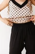 Атласна піжама в горох 0258/259 cappuccino/black dots Barwa S beige (6000002598806) - зображення 3