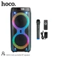 Портативная колонка-караоке Hoco DS41 (беспроводная колонка, Bluetooth, подсветка, 40 Вт, USB, FM, AUX, пульт управления) - Черный - изображение 4