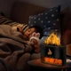 Увлажнитель воздуха UKC Docsal Flame black 3in1 соленые камни / лампа - изображение 2