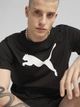 Футболка хлопковая длинная мужская Puma Ess Tee 68253601 S Black с принтом(4067983302121) - изображение 4