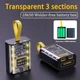 Корпус повербанка под АКБ 3x18650, LED Display, светильник 8 диодов, 10W 2xUSB-A, in: Type-C, MicroUSB | black-yellow-transparent | XMSJ3X1865KYT - изображение 4