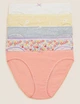 Набір жіночих бавовняних трусиків Marks&Spencer High legs 8(36) 5 шт peach mix різнобарвний 0069 - зображення 1