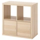 Стеллаж KALLAX с дверью 77x77 см IKEA 591.974.53 дуб - изображение 1