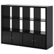 Стеллаж KALLAX 4 ящика 147x112 см IKEA 192.782.53 черно-коричневый - изображение 1