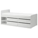 Ліжко дитяче з шухлядами SLAKT IKEA 292.919.56 білий - зображення 1