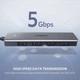 USB-хаб UGREEN CM219 USB 3.0 to 4хUSB 3.0 5Gbps + Micro-USB Power Port Space Gray (50985) - изображение 3