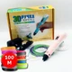 Детская 3D-ручка 3D Pen-3 с разноцветным пластиком 100 м + трафареты Розовая - изображение 1