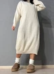 Платье женское My fashion 2024120 свитер ворот стойкая молния длинное one size светло бежевое - изображение 8