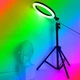 Кольцевая LED лампа RGB 36 см 30 ВТ и штатив триножка настольный - изображение 10
