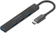 USB-С хаб Promate LiteHub-4 3xUSB 2.0 + USB 3.0 Black (litehub-4.black) - изображение 1