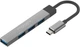 USB-С хаб Promate LiteHub-4 3xUSB 2.0 + USB 3.0 Grey (litehub-4.grey) - изображение 1